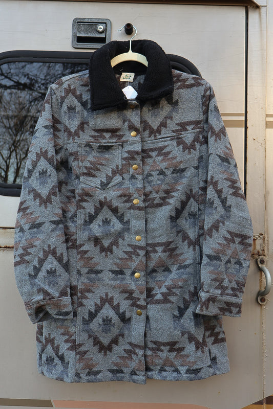AZTEC BUTTON DOWN JACKET